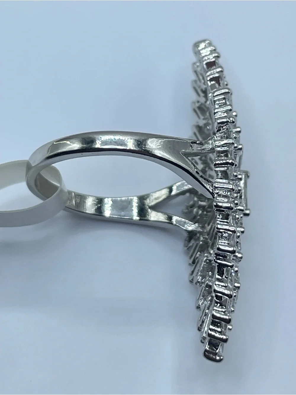 Swarovski Crystal Elements White Crystal Art Deco Statement Ring Sz 8 Bold